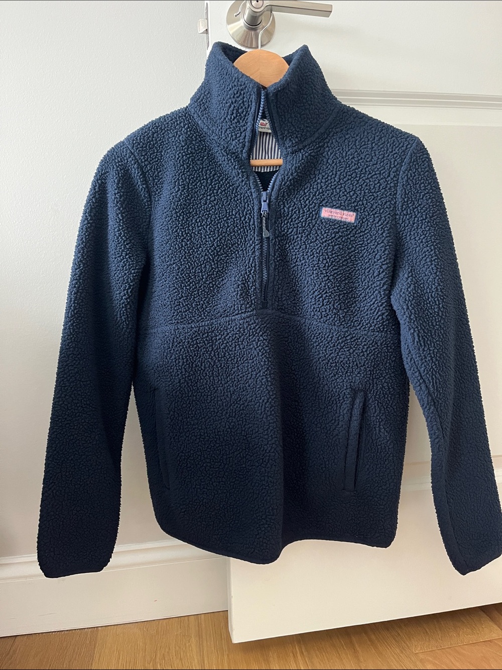 Vineyard Vines Navy Sherpa Half-Zip Pullover